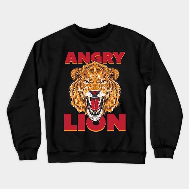 Angry Lion Head Design for all who loves wildlife Crewneck Sweatshirt by g14u